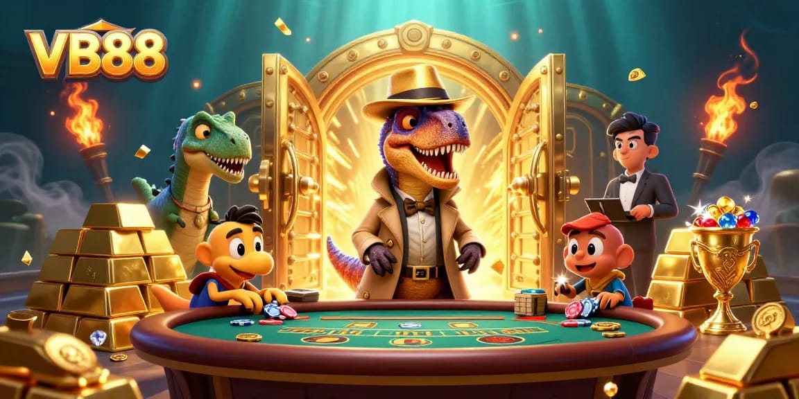 Venture into VB88's thrilling 3D casino scene with charming characters and rich elements.