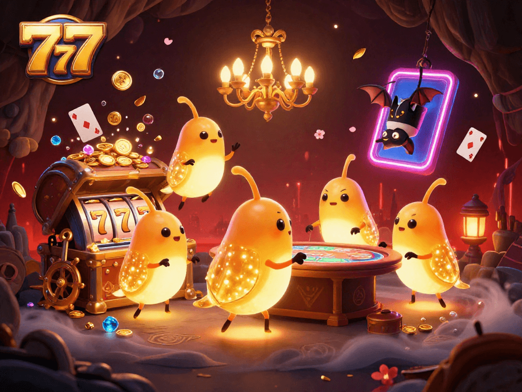 Experience the thrill of 777 slot machines as our glowworms light up the vibrant cave casino.