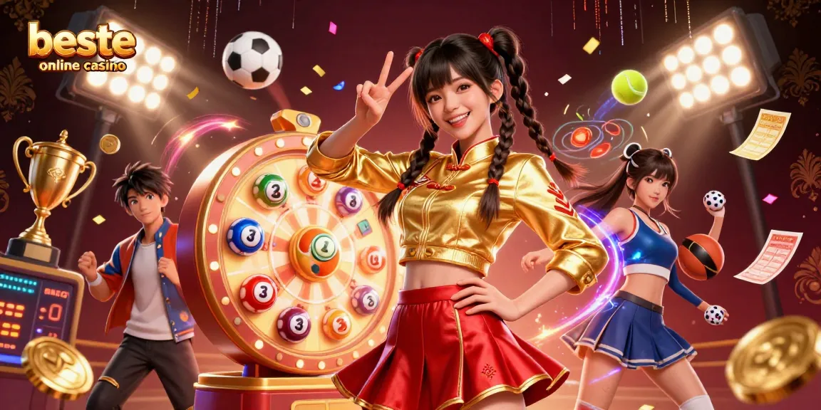 Experience excitement at the beste online casino with our vibrant 3D illustration showcasing thrilling games and energetic gameplay.