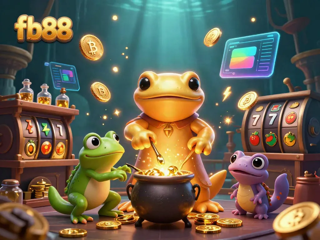 Engage in thrilling gameplay at fb88 with an enchanting illustration featuring a golden salamander alchemist.