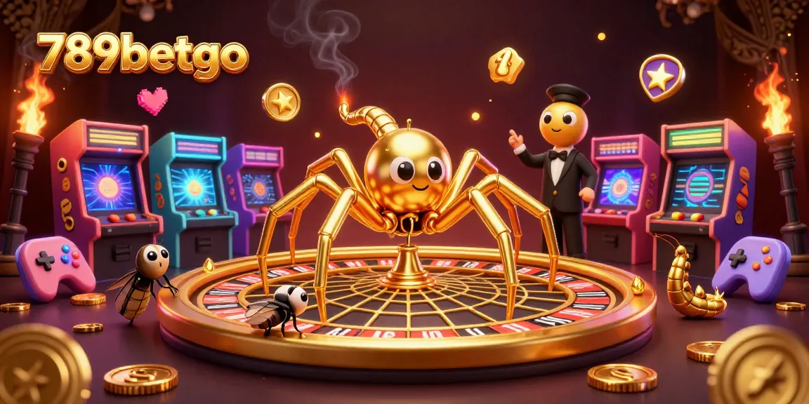 Experience thrilling bets with a golden spider and centipede at 789betgo's roulette web.