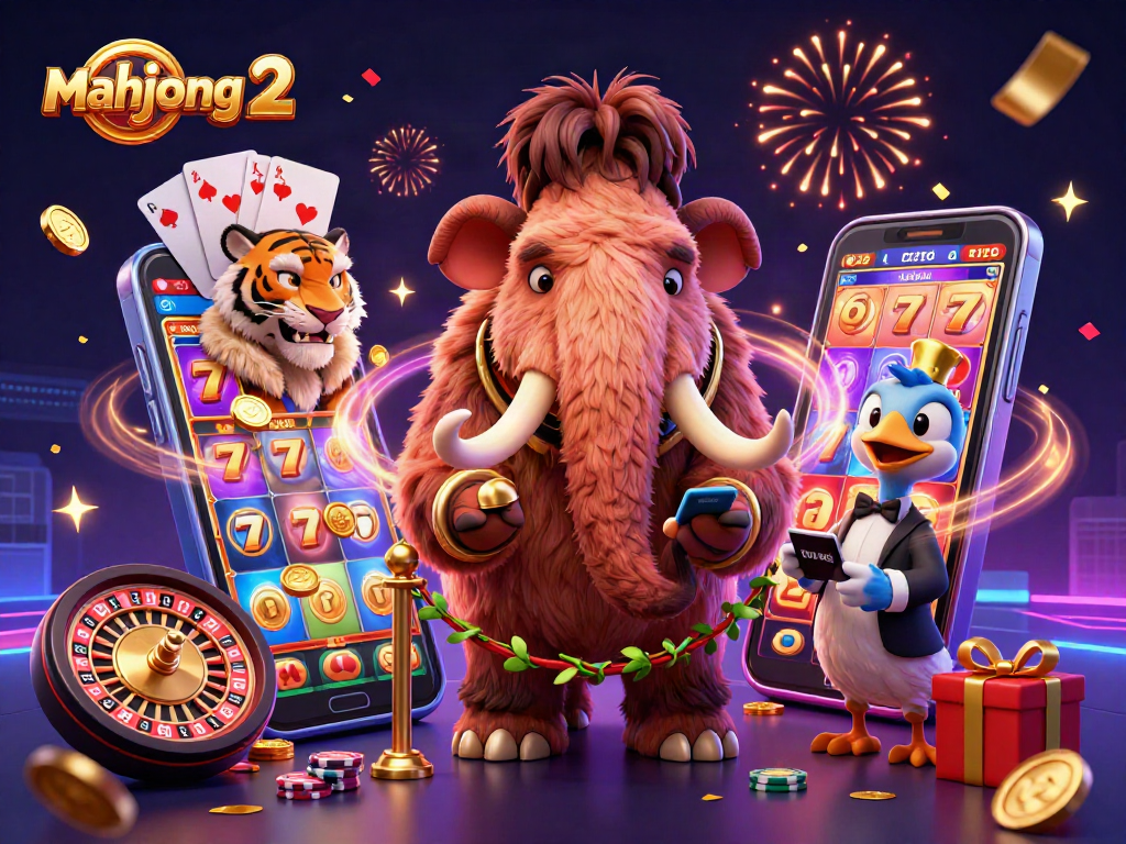 Play mahjong 2 against vibrant casino backdrop with colorful game elements and exciting energy.