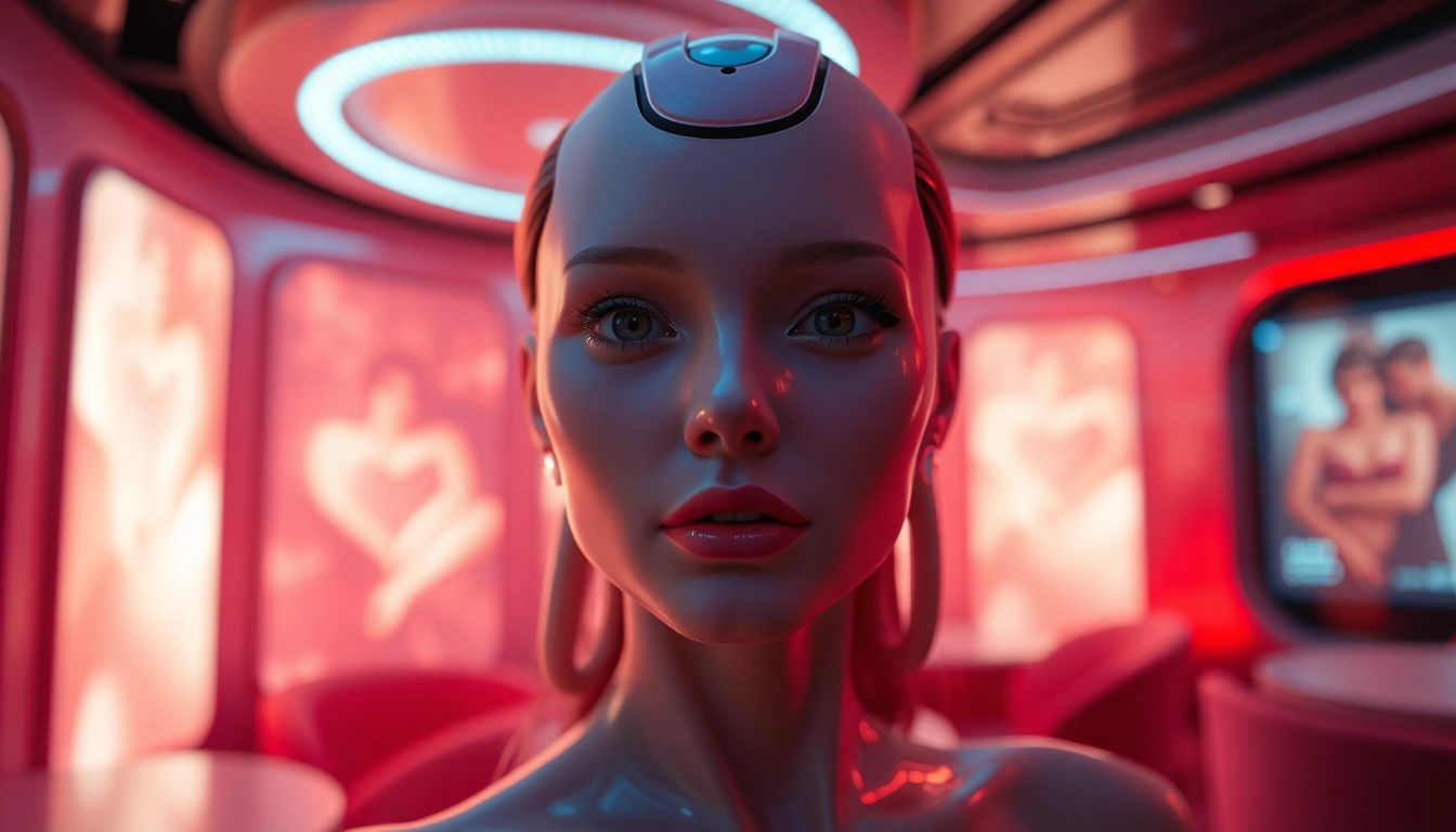 Experience a lifelike AI nsfw character in a sophisticated virtual lounge setting.