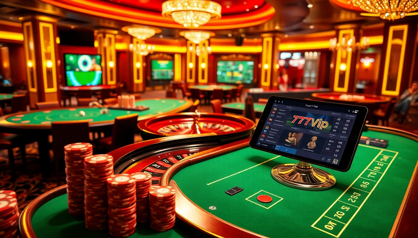 Experience thrilling gameplay at https://777vip.tech/ with luxurious casino tables and vibrant betting options.