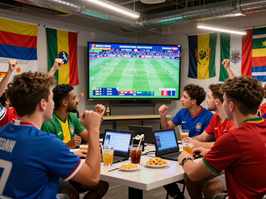 Penggemar olahraga yang antusias merayakan sbobet piala dunia selama Piala Dunia FIFA 2026.