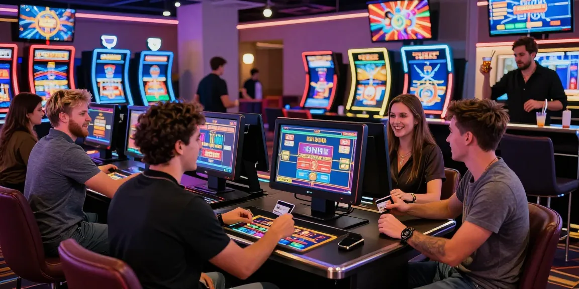 Exciting credit card casinos scene with diverse players enjoying games and vibrant atmosphere.
