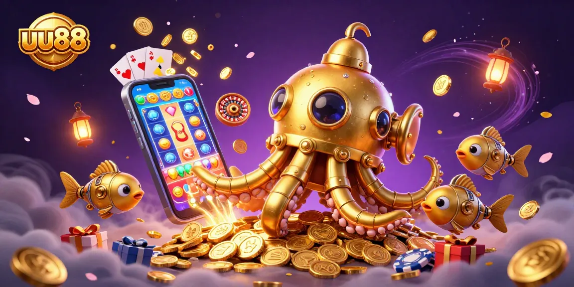Spin colorful reels and win big with uu88 in this vibrant casino-themed scene.