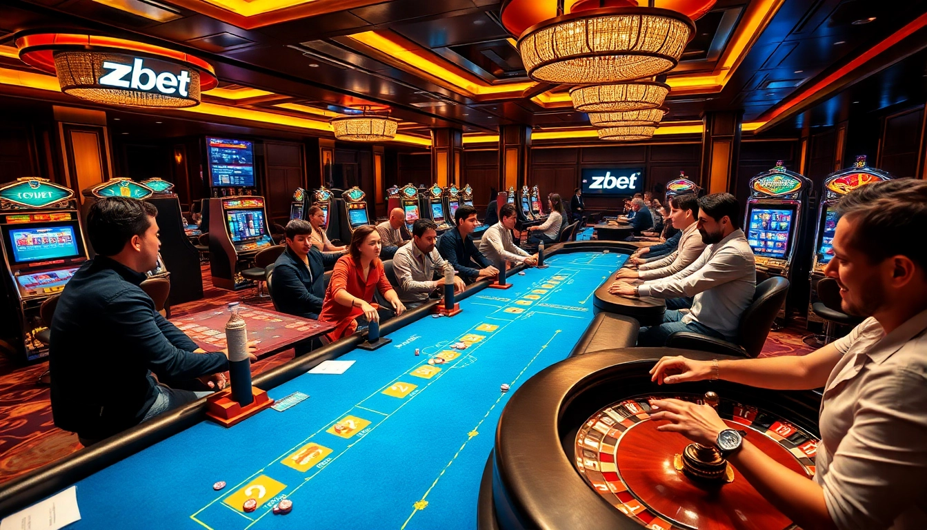 Experience the thrill of betting at Zbet's vibrant casino tables.