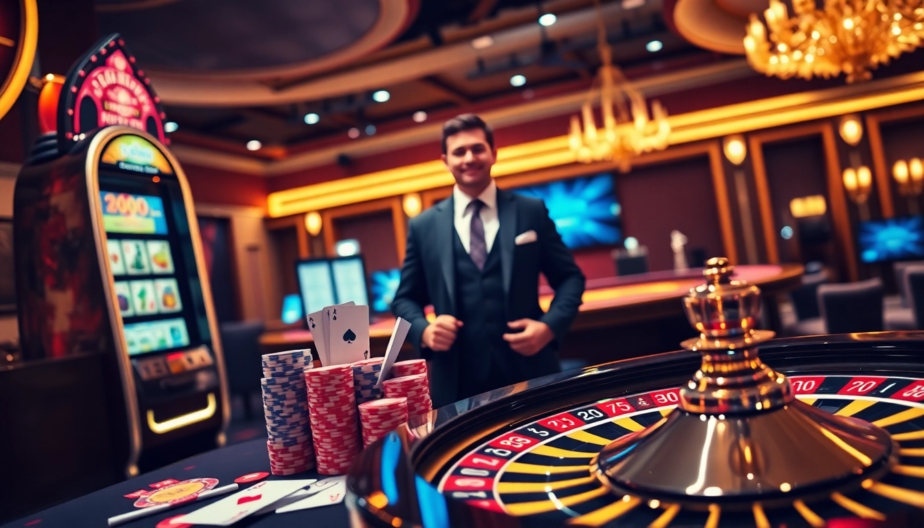 Experience the excitement of bro138 login with vibrant slot machines and poker chips.