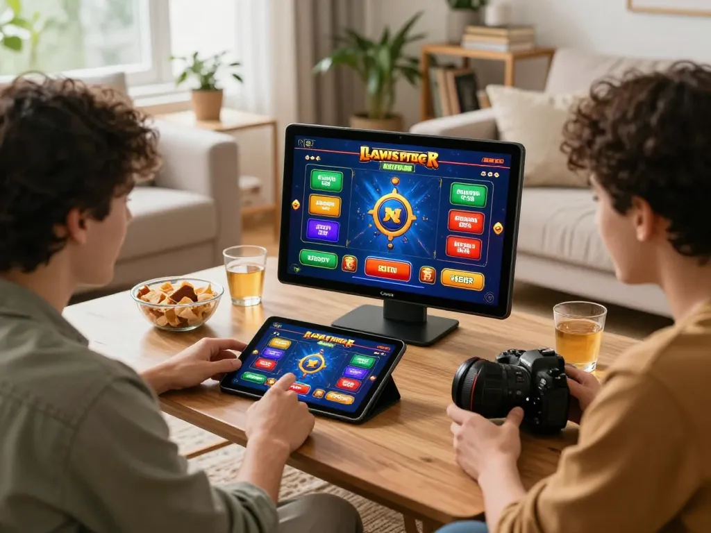 Melihat pemain terlibat dengan permainan slot yang menarik di tablet, meningkatkan kesenangan dalam perjudian online.