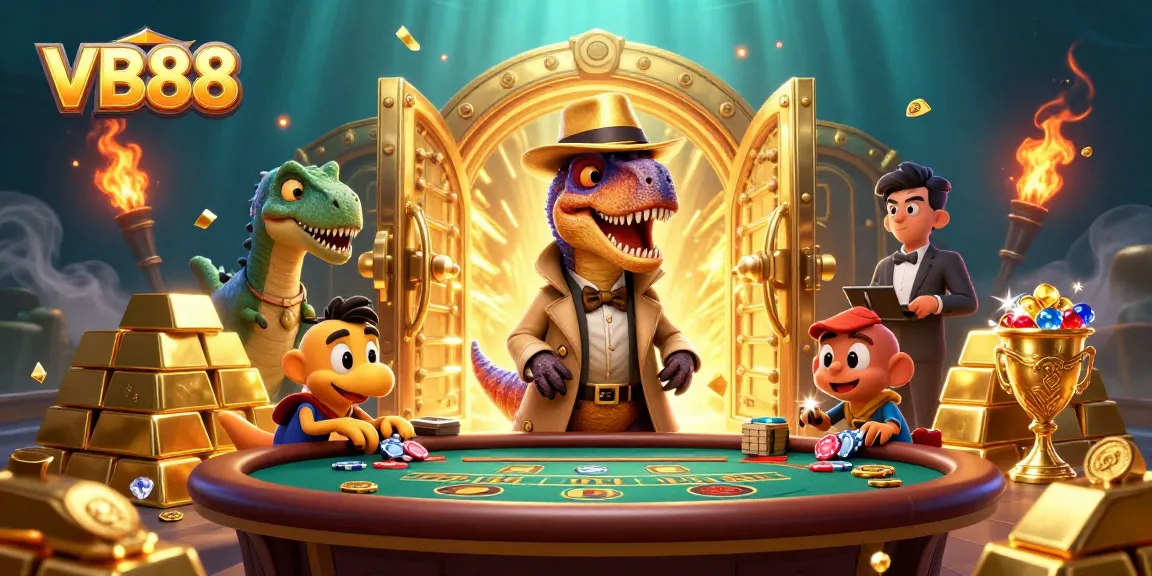 Venture into VB88's thrilling 3D casino scene with charming characters and rich elements.