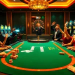 Experience excitement at BK8 เว็บตรง with vibrant gambling elements and players celebrating wins.