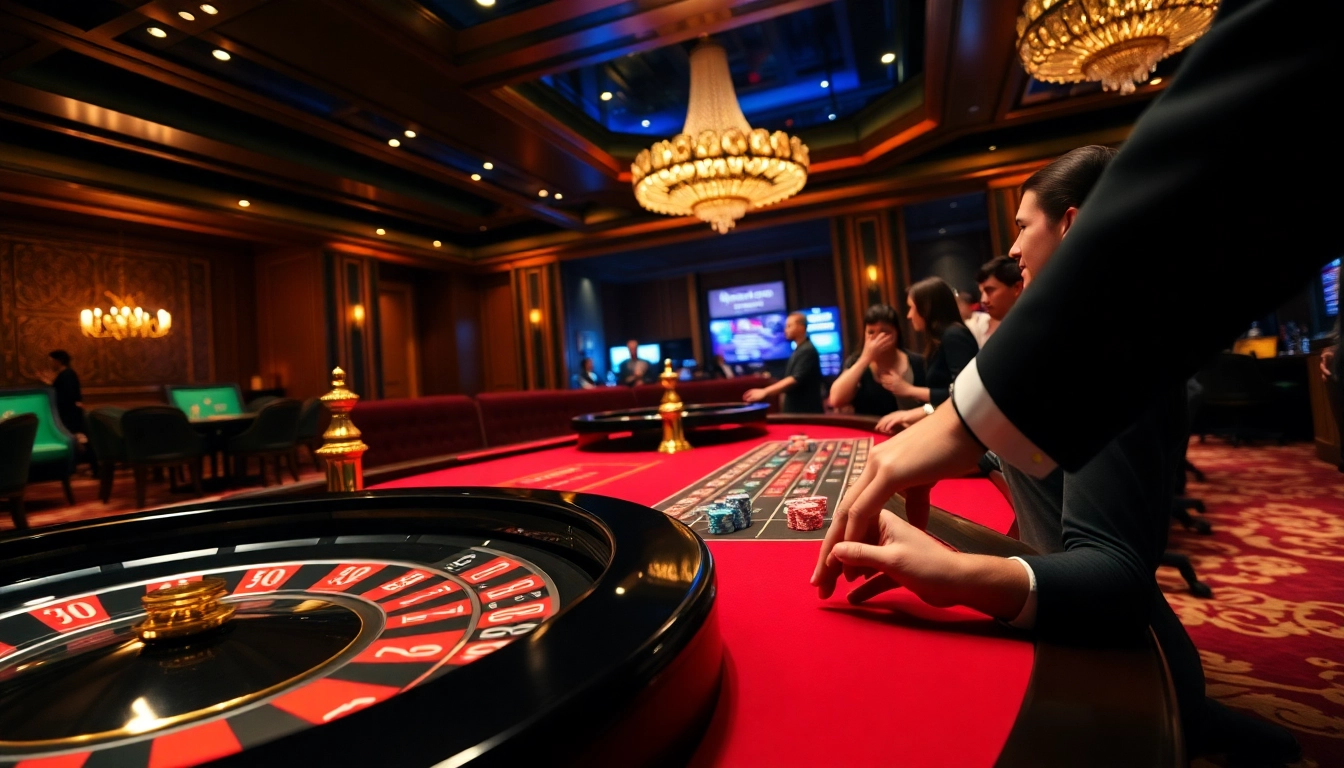 Sunwin players engaging at a luxurious casino table, experiencing thrilling gambling moments.