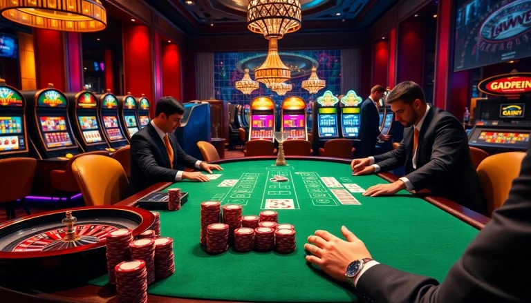 High-stakes poker action at 1haywin.us.com casino, showcasing players' focus and luxurious ambiance.