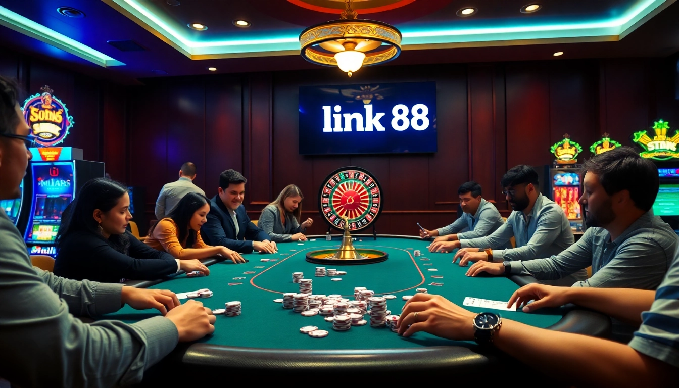 Experience the thrill of gambling at link 88i with vibrant poker chips and roulette.