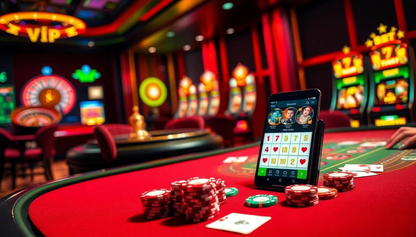 Trải nghiệm thắng lợi với ứng dụng Bet VIP khi chơi poker tại bàn casino sống động.