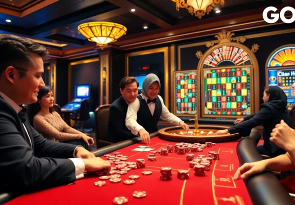 Experience high-stakes action at GO88 with players engaging at vibrant casino tables.